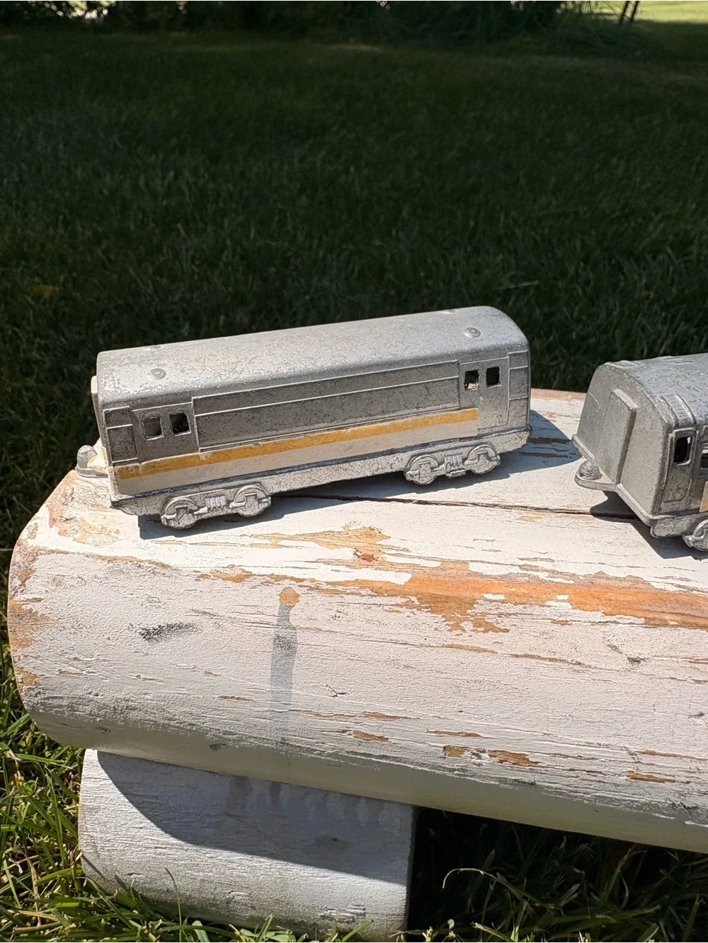 Vintage Midgetoy Silver Train Car - Set of 5